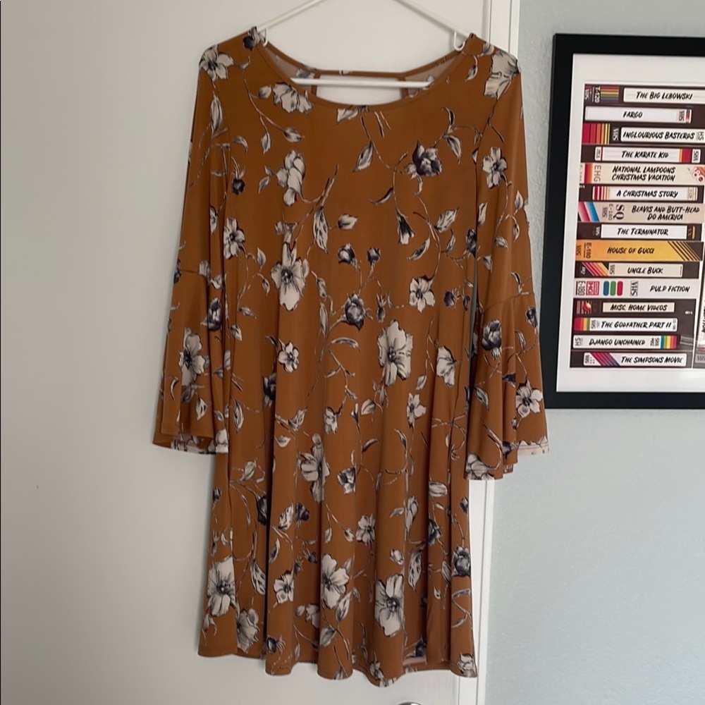 Entro Floral Brown Dress